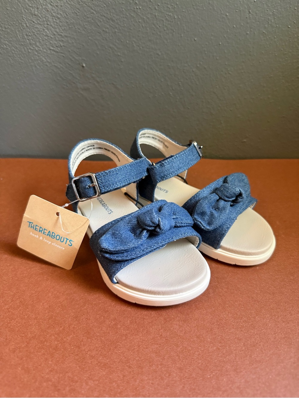 Thereabouts Navy Denim Knot-Front Girls' Sandals